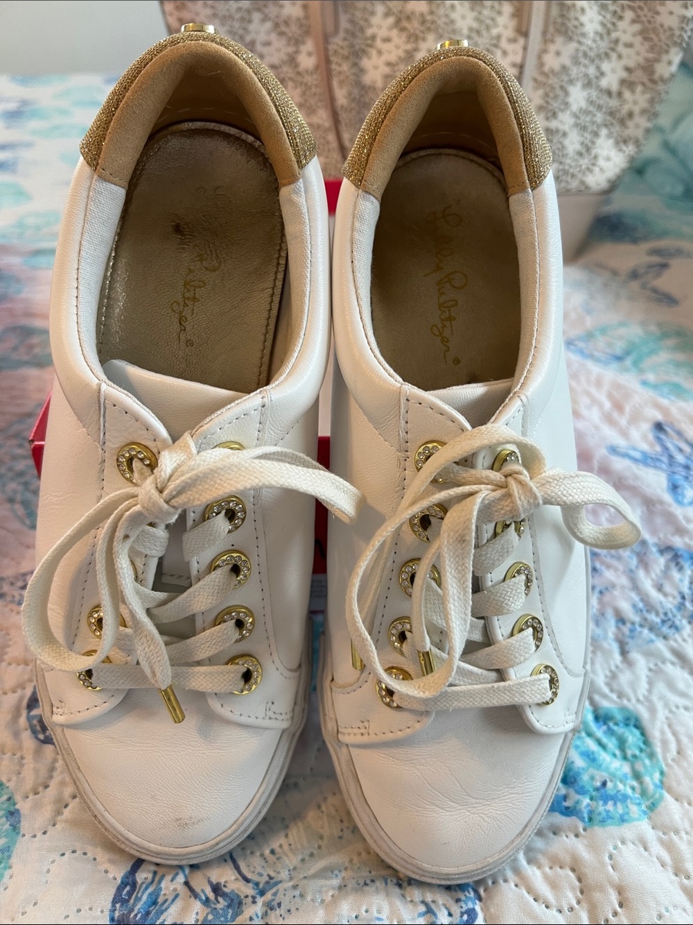 Lilly Pulitzer Resort White Leather Sneaker